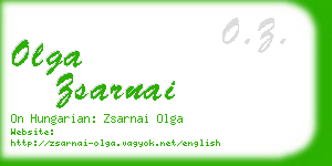 olga zsarnai business card